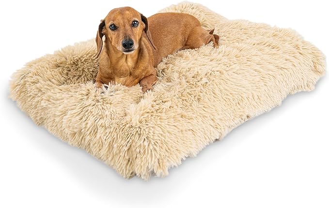 Best Friends by Sheri 4-in-1 Orthopedic Nap Mat Shag Dog Mat for Elevated Dog Beds and Dog Crates, Taupe, Small, 22x28