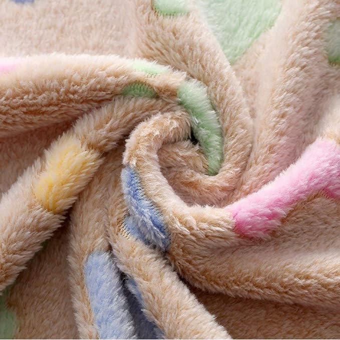 Luciphia 1 Pack 2 Pet Blankets for Dogs Cats, Fleece Print Dog Cat Blankets for Small Medium Large Puppy Kitten, Bone Brown Purple Small (23x16 inch)