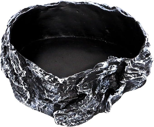 MODERNJOE'S Reptile Rock Food/Water Bowl, Water/Food Dish for Amphibians(5.4 x 5.1 x 1.4 inches)