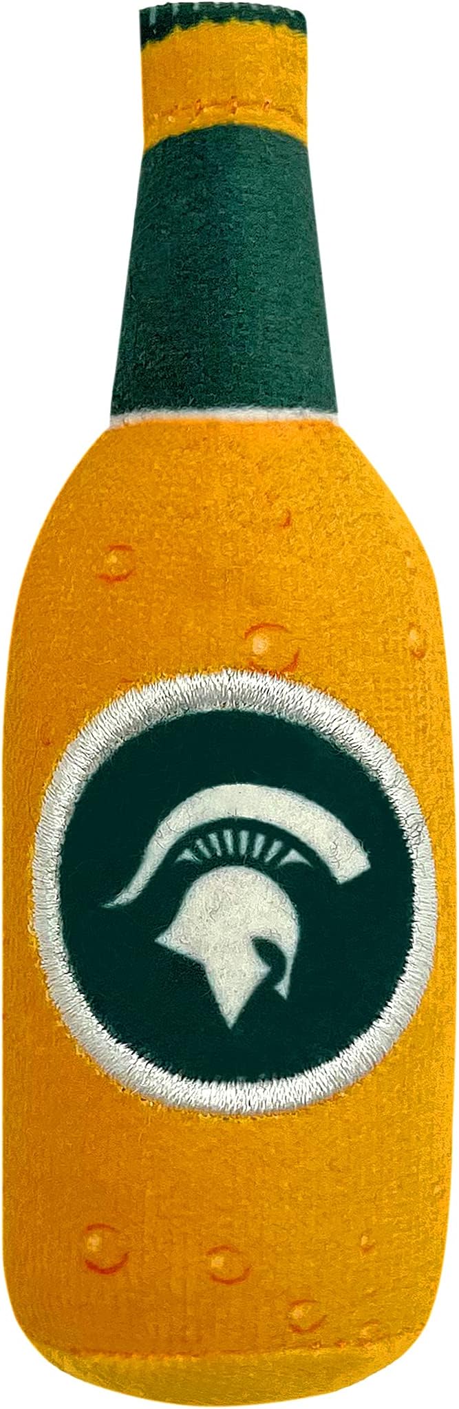 BEST PLUSH CAT TOY: NCAA MICHIGAN STATE SPARTANS Complete Set of 3 piece Cat Toys filled with Fresh Catnip. Includes: 1 Helmet Cat Toy, 1 Football Cat Toy with Feathers & 1 Beer Bottle. With Team LOGO