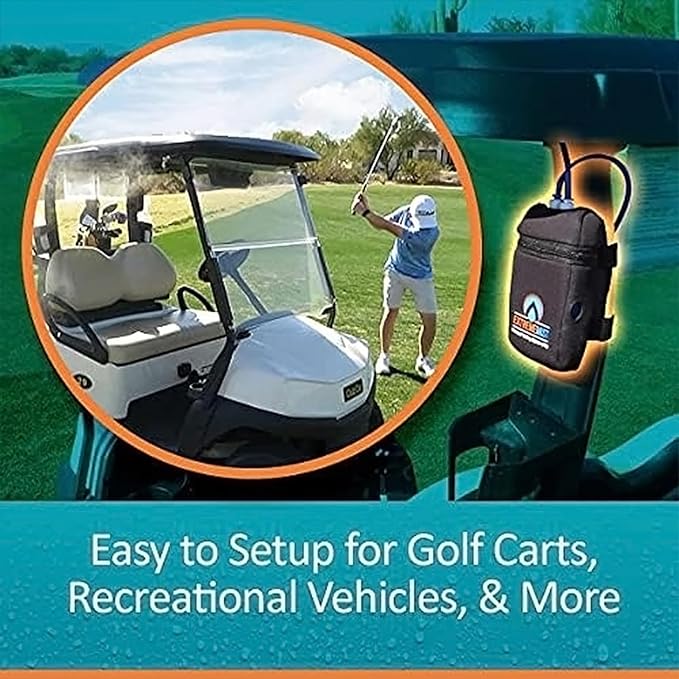 EXTREMEMIST Portable Misting System - 4 Mist Nozzles | Easy to Setup | 16 ft. Mist Line for Outdoor Patios, Golf Carts, Greenhouses, Canopy, Decks & More - Cools The air up to 30°F (17°C)!