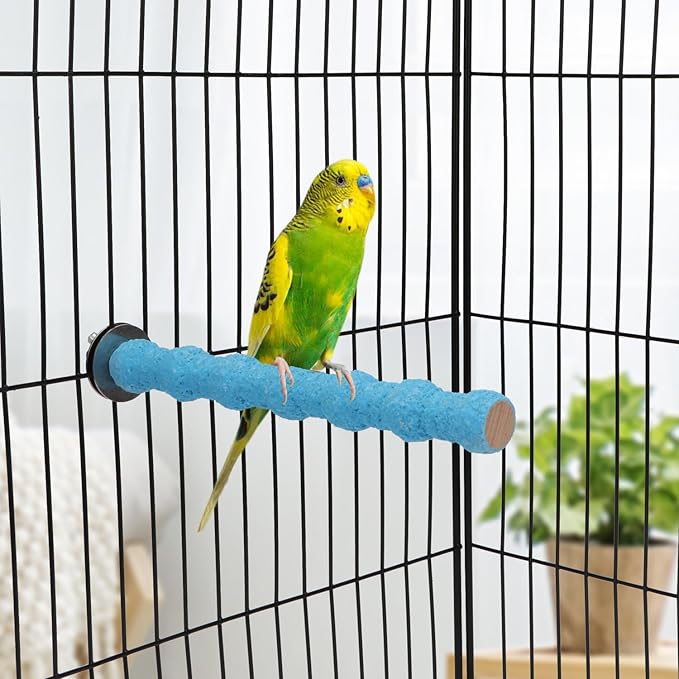 Hypeety Wood Perch Stand Paw Grinding Stick Toy Colorful Pet Bird Cage Stand Platform for Bird Parrot Budgies Parakeet Cockatiels Cage Accessories (Random Color) (7in / 18cm)