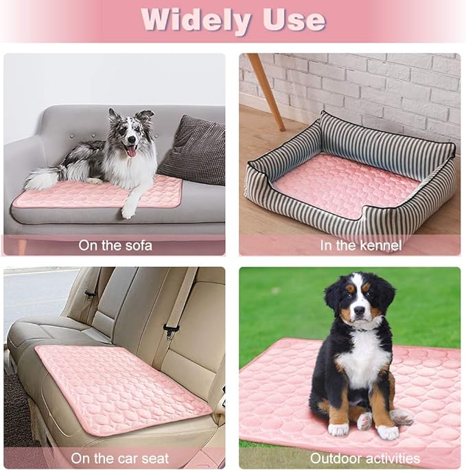 Washable Dog Cooling Mat Ice Silk Cooling Mat for Dogs Pet Self Cooling Pad Blanket Dog Cooling Pad for Indoor & Outdoor Car Seats