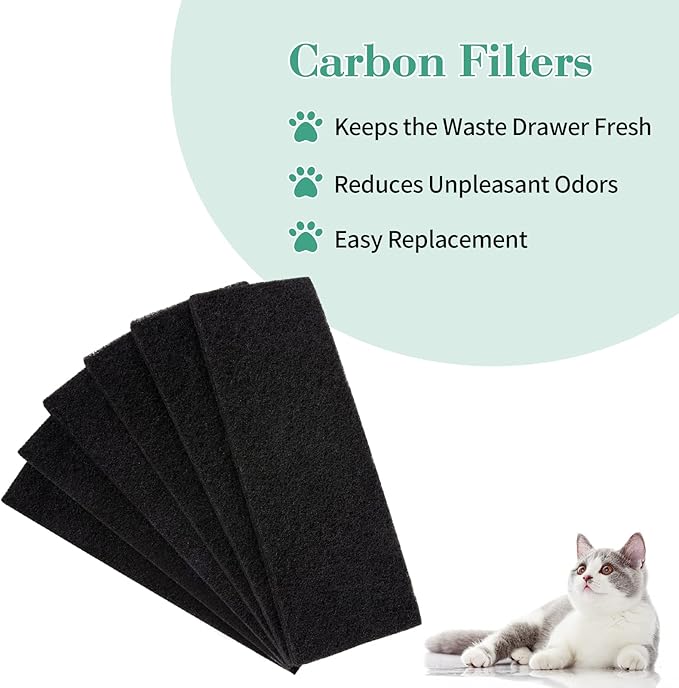 6 Pack Carbon Filters Compatible with Model 3 - Thickened and Durable Replacement Filters for Absorbing Odors Control Damp from Pets and Keep Home Fresh