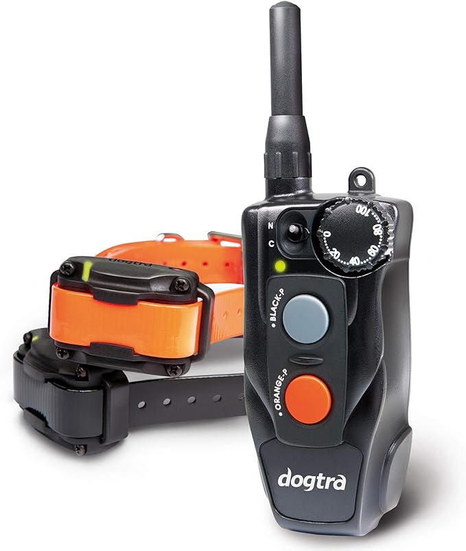 Dogtra 202C Remote Training E-Collar - 1/2 Mile Range - 2-Dogs System, Static, Vibration, Medium Output, Adjustable Levels, Waterproof, Electric Dog Collar for Basic Training of Small, Medium Dogs