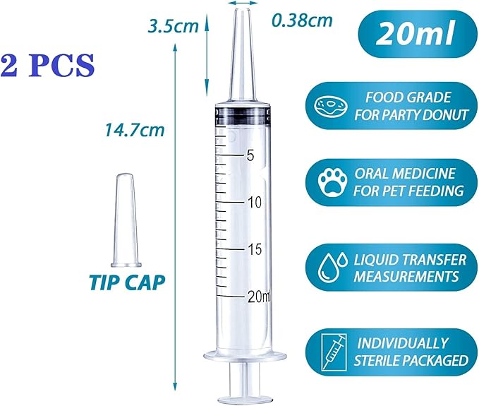 Newborn Puppy Kitten Small Animal Sterile Mucus Extractor Suction Catheter, Animal Kid Puppy Kitten Tube Feeding Kit 8 FR Red Feeding Tubes with 20ml Syringes and Bulb Aspirator