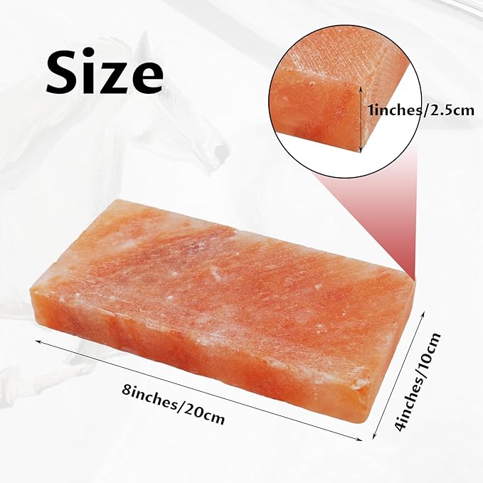 kathson Himalayan Salt Blocks for Horses Animal Salt Lick Brick Natural Mineral Pink Salt Licks for Horse Deer Cattle Sheep and Other Livestock (1 Pcs | 8 x 4 x1 Inches)