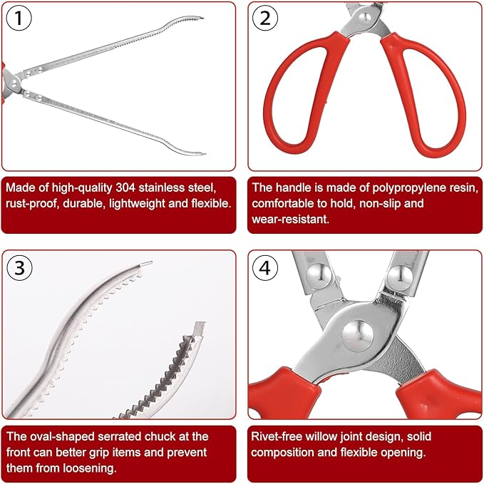 Reptile Feeding Tongs, 15 Inch Snake Feeding Tongs Anti-Skid Easy-Grip Extra Long Tweezers for Terrarium Corn Ball Python Accessories Axolotl Bearded Dragon Feeding Supplies