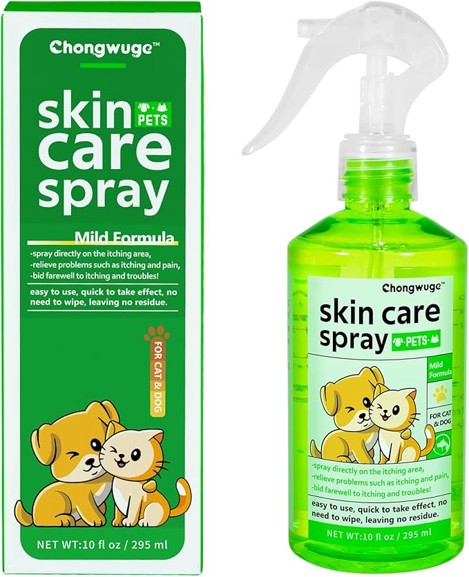 Pets Wound Care Spray for Dogs & Cats, Allergy Relief, Relieve Itching and Pain, Healing Wounds, Mild Formula, Spray-on Easy to Use, 10 fl oz