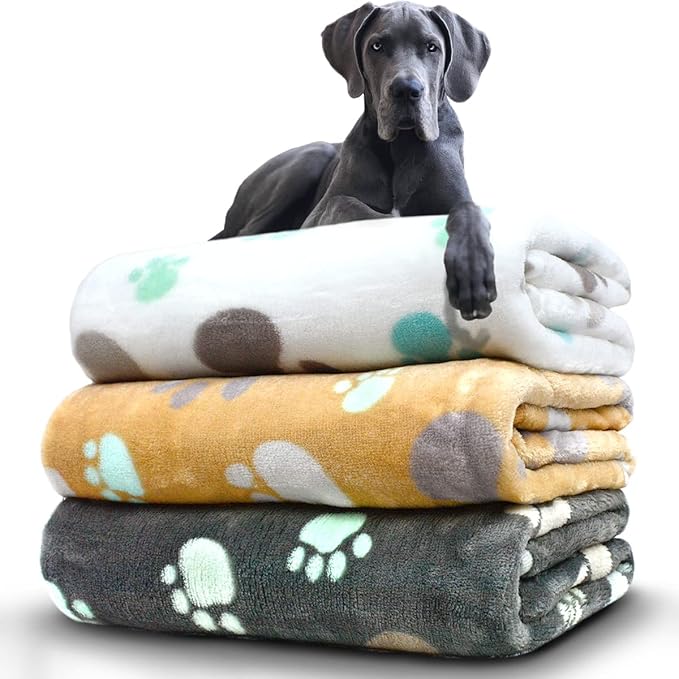 Dog Blankets Washable, 3 Pack Dog Blanket Washable 41" x 31", Fuzzy Soft Pet Mat Throw Cover for Kennel Crate Bed, Blankets for Dogs, Pet Blanket