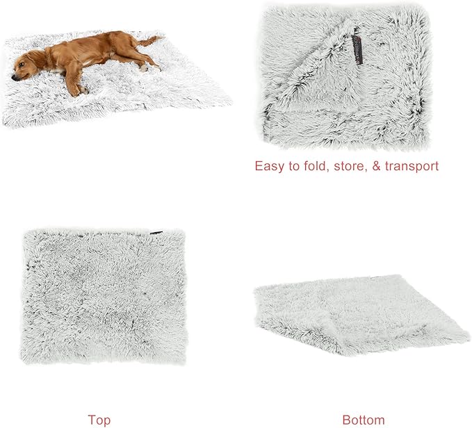 Best Friends by Sheri Calming Shag Fur Pet Throw Blanket, Frost, 30"x40"