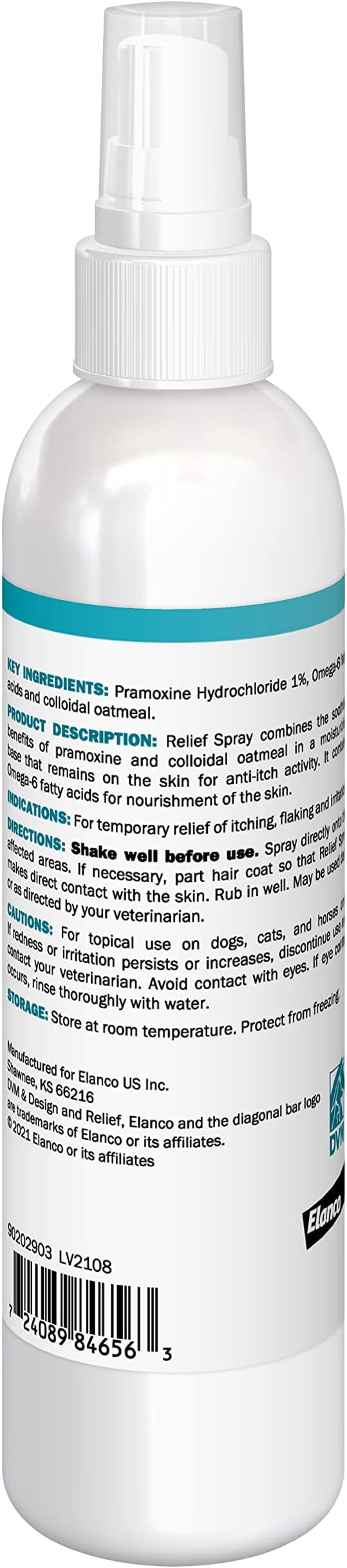 Relief Spray, temporary relief of itching and flaking, for dogs, cats and horses, 8 oz