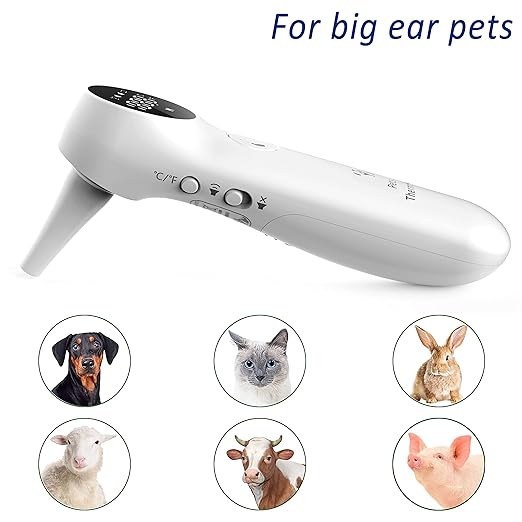 Dog Temperature Monitor, Pet Thermometer for Dogs and Cats, Veterinary Thermometer Measure in 1 Second, 20 pcs Pet Swabs Included