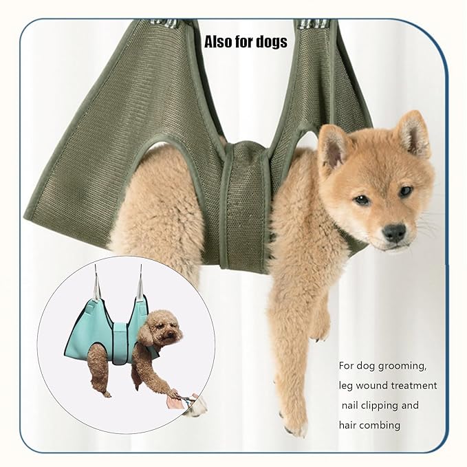 Cat and Dog Grooming Hammock with Safety Belt for Nail Clipping、Grooming,Cat Bathing Bag for cat Nail Trimming,Pet Claw Care Bag, Dog Grooming Harness（XS,Be Sure to Check The Size Chart）