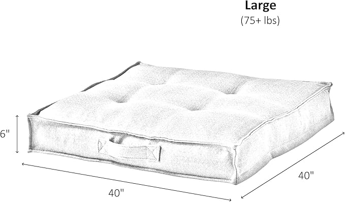 South Pine Porch Mila Square Tufted Pillow Style Dog Bed, Moss, Large (40" x 40")