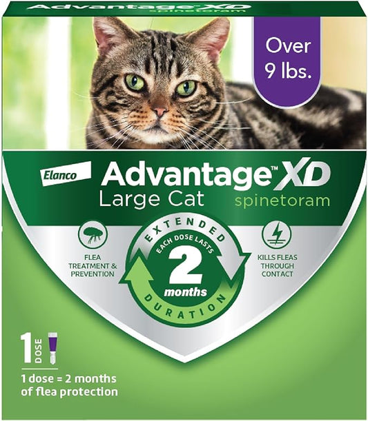 Advantage XD Large Cat Flea Prevention & Treatment For Cats over 9lbs. | 1-Topical Dose, 2-Months of Protection Per Dose