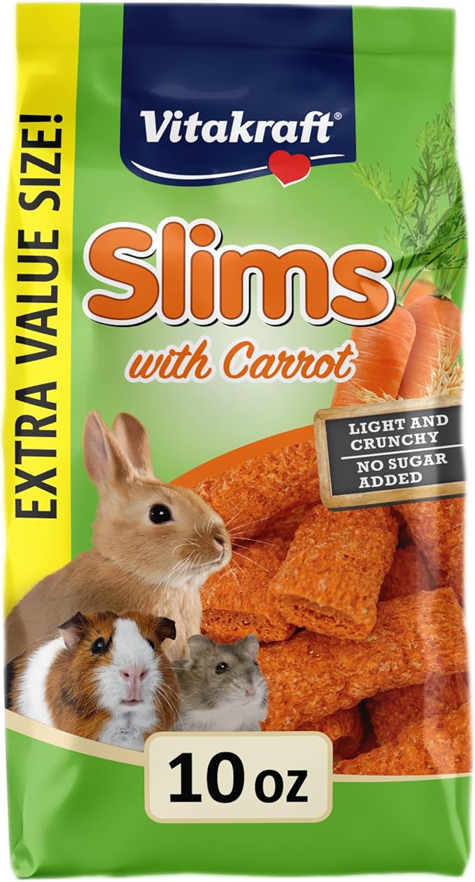 Vitakraft Slims Small Animal Treats - Carrot - Crispy Nibble Stick Treat - 10 oz