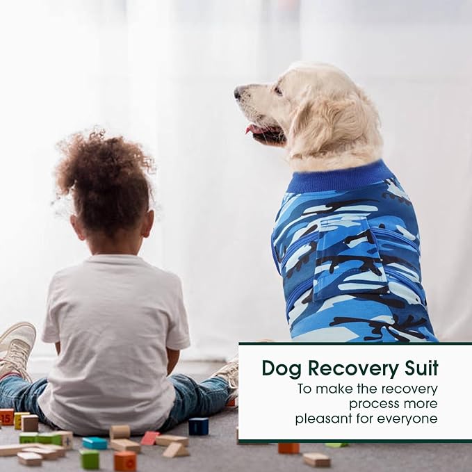 Kuoser Recovery Suit for Dogs Cats After Surgery, Professional Pet Recovery Shirt Dog Abdominal Wounds Bandages, Substitute E-Collar & Cone,Prevent Licking Dog Onesies Pet Surgery Recovery Suit