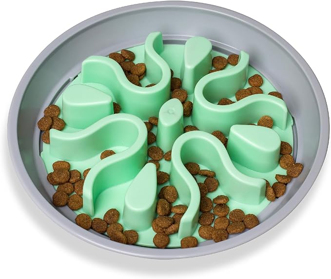 Outward Hound Fun Feeder Wobble Slo Bowl, Slow Feeder Dog Bowl, Wobble Bowl with Slow Feeder Insert, One-Size, Multicolor