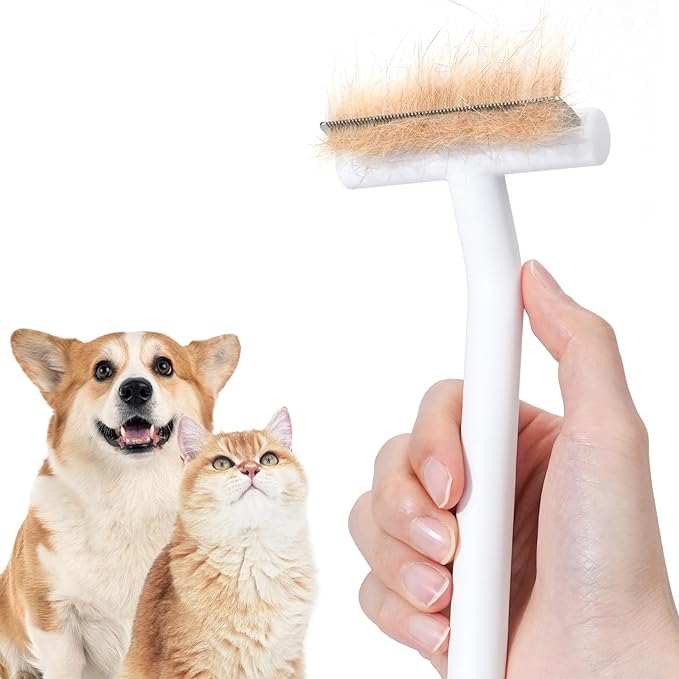 aumuca Pet Deshedding Tools For Short Haired Cats & Dogs, Dematting Deshedding Brush Cats Shedding Tool, Dog Undercoat Brush, Gently and Effectively Remove Loose Hair, Highly Deshedder Grooming Comb