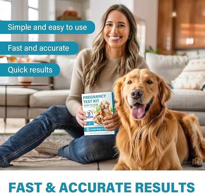 Dog Pregnancy Test Kit at Home, Accurate and Fast Dog Pregnancy Test, Convenient & Disposable Pregnancy Tests Strip, for Dogs & Cats