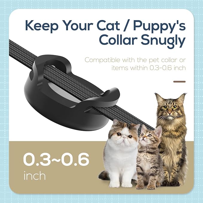 Cat Collar Holder for Airtag - 2 Pack Silicone Airtag Cat Collar Holder for Apple AirTags, Air Tag Holder Case for 0.3-0.6" Collar of Small Animal Kitten/Puppy, Pet Collar Charms Loop Accessories