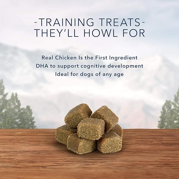 Blue Buffalo Wilderness Trail Treats Wild Bits High Protein Grain Free Soft-Moist Training Dog Treats, Chicken Recipe 4-oz Bag (Pack of 2)