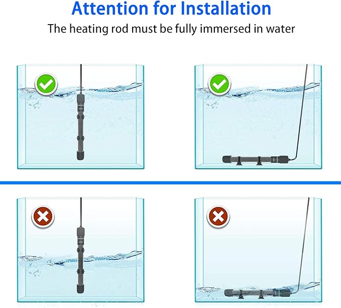 Small Submersible Aquarium Heater Submersible Small Fish Tank Heater 300W Digital Display Thermostat External Temperature Controller, for Tanks 40-60 Gallons (300W)