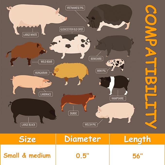 Mini Pig Harness & Leather, Pet Pig Supplies, Adjustable Rope (9 inches long -1/2 inches diameter), Suitable for Small and Medium-sized Pet Pigs(Blue)