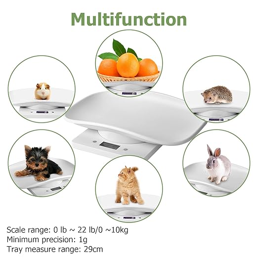 Digital Small Animals Scales for Weighing with Tape Measure, Puppy Whelping Scale Weigh Your Kitten, Rabbit with High Precision, Multifunction Electronic Baby Scales for Small Dogs Cats Crawl Pet