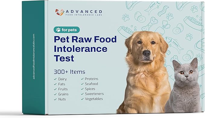 AFIL Pet Raw Food Intolerance Test for Dogs and Cats - 300+ Items Tested - at Home Food Sensitivity Test - Raw Dairy, Raw Fruits, Raw Proteins, Raw Vegetables - Fast Results