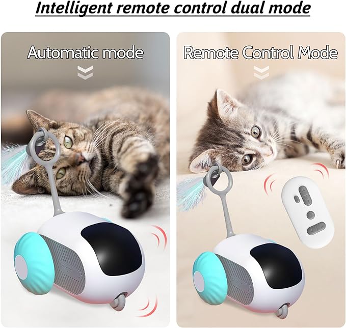 Remote Control Smart Electric Cat Toy,Interactive Cat Toys for Indoor Cats,Gravity Automatic Mobile Car Toy,Cat Mouse Toys,Moving Cat Toy, USB Rechargeable (Blue)