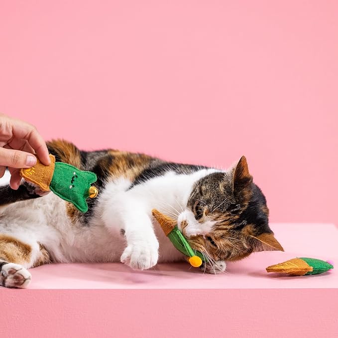 Fringe Studio Plush Cat Toy Set, Cat-Us Friends, Mini 3 Piece Set, Pet Shop Collection (904033)