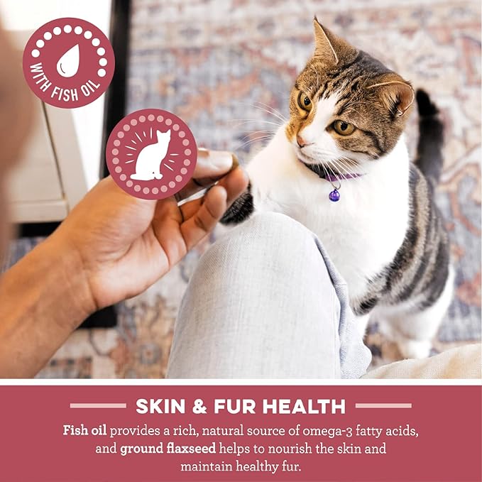 Greenies Feline Smartbites Skin & Fur Crunchy and Soft Textured Adult Natural Cat Treats, Chicken Flavor, 16 oz. Tub (Package may vary)