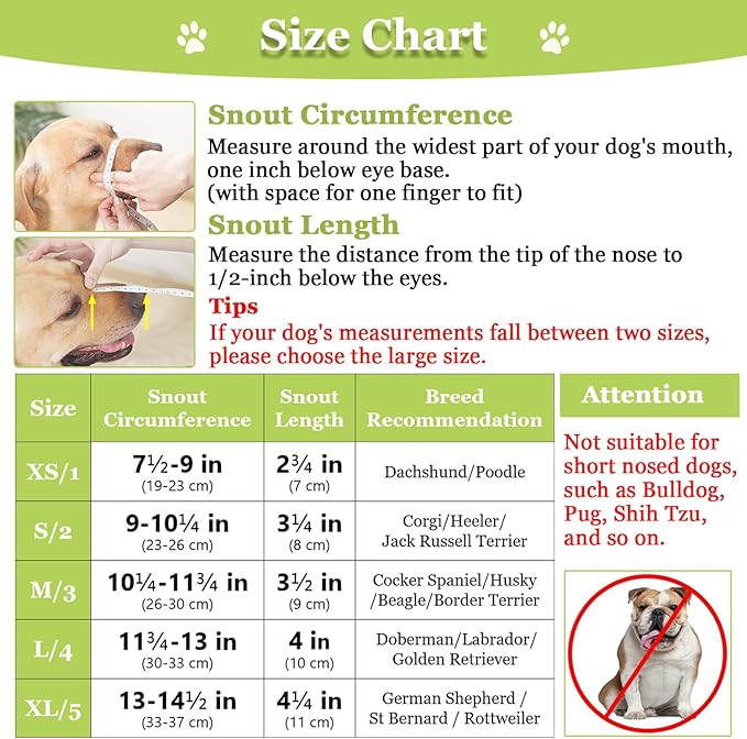 Dog Muzzle, Printed Basket Muzzle for Small Medium Large Dogs Dachshund, Beagle, German Shepherd, Breathable Pet Muzzles to Prevent Biting Chewing Scavenging, Allows Panting and Drinking