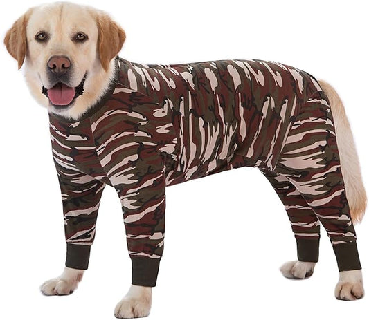 Recovery Suit for Large Medium Dogs After Surgery, Soft Breathable Anti Licking Dog Onesie E-Collar & Cone Alternative, Pet Bodysuit for Preventing Hair Loss Full Cover Wound(2XL, Camouflage)