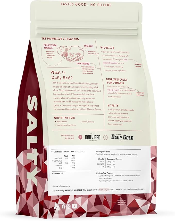 Daily Red Crushed Loose Minerals | Mineral Salt + Electrolyte Supplement for Horses