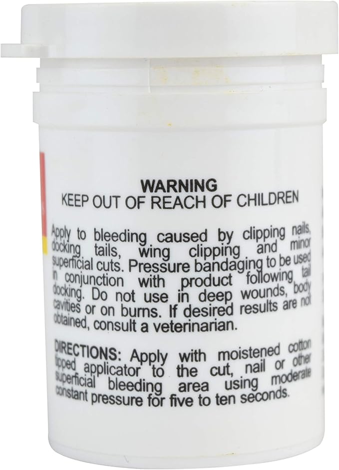 Kwik Stop Styptic Powder For Dogs, Cats, and Birds, Fast-Acting Blood Stop Powder For Pets, Quick Stop Bleeding Powder For Dog Nail Clipping and Minor Cuts, 0.5 oz.