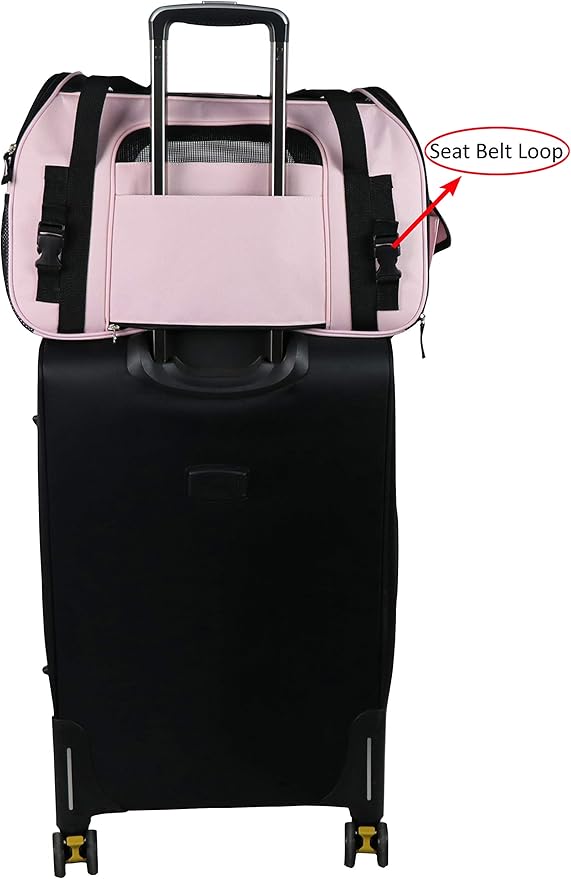 EliteField Soft Pet Carrier (3 Year Warranty, Airline Approved) Small Soft Dog Carrier Soft Cat Carrier Puppy Carrier Soft Sided Travel Carrier Bag (X-Large: 21" L x 12" W x 13" H, Pink)