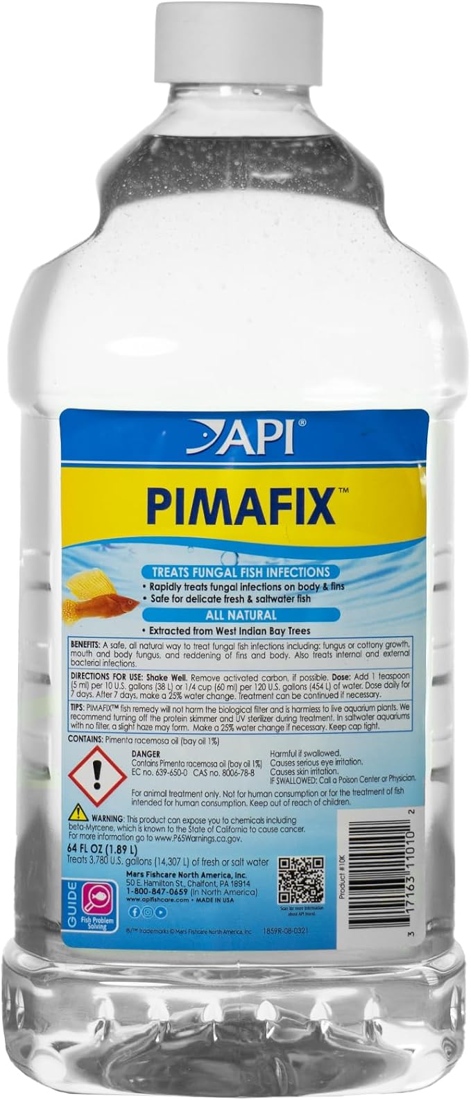 API PIMAFIX Freshwater and Saltwater Fish Remedy 64-Ounce Bottle