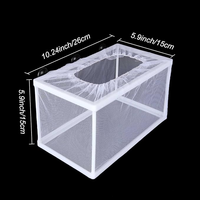 8PCS Fish Breeder Box for Fish Tank, Net Aquarium Fish Isolation Breeding Box Nylon Mesh Acclimation Hatchery Incubator for Baby Fishes Guppy Fish Fries Shrimp Clownfish Juvenile Betta Platy