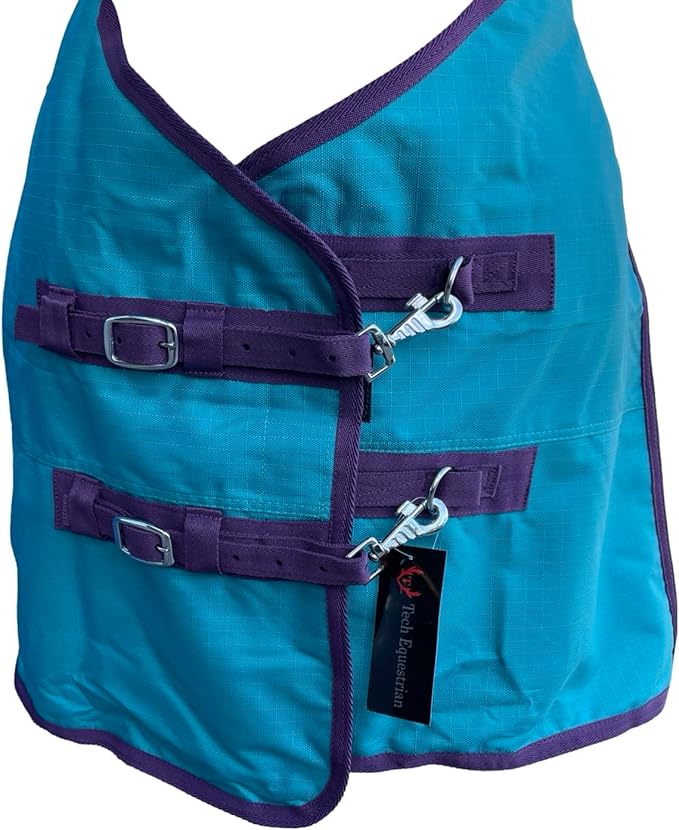 1200 Denier Horse RAIN Sheet | Horse Turnout Sheet | Horse RAINSHEET (Waterproof & Breathable) (Turquoise-Plum, 78)
