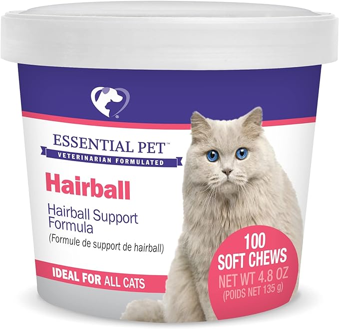 Essential Pet Hairball Support Soft Chews for Cats