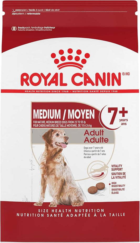 Royal Canin Size Health Nutrition Medium Adult 7+- Dry Dog Food, 30lb Bag