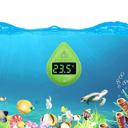 Aquarium Temperature Alarm Monitoring Tool Mini Digital Alarm Thermometer Fish Tank Mini Terrarium Tank Turtle Tank Tropical Fish Bowl Digital Thermometer Accurate LED Display to ±0.9℉