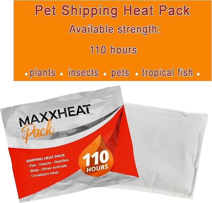 MaxxHeat 110 Hour Shipping Heat Pack - 10 Pack | Veteran Owned - Extended Heat for Marine Animals, Insects, Coral, Fish, Invertebrates, Flowers, and Plants | Tropical Fish - South Shore Retail