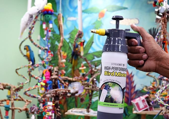 EXTREMEMIST High-Performance Bird Sprayer | Ultrafine Avian Pump Mister | Handheld Pet Bird Bath Mister | Adjustable Nozzle | Bird Cage Cleaner | Perfect for Macaws, Cockatiels, Parrots & More - 32oz