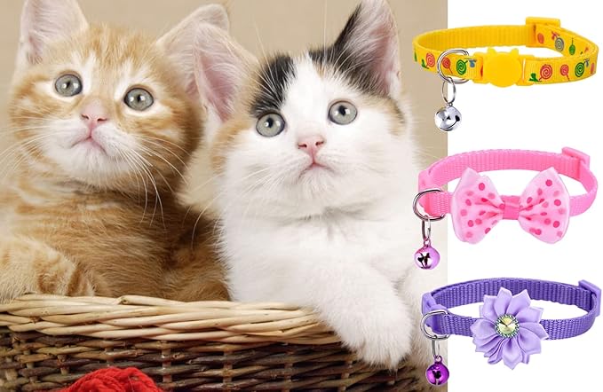 16 PCS Cute Cat Collars Breakaway with Bell for Boy Cats and Girl Cats Gifts