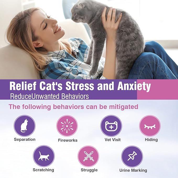 Cat Calming Spray 2Pack Cat Pheromone Spray - Quickly Relieve Stress Reduces Scratching Furniture Peeing Helps Relieve Scratching Marking Anxiety Supports Relief for Fireworks,Travel,Vet Visits 120ml