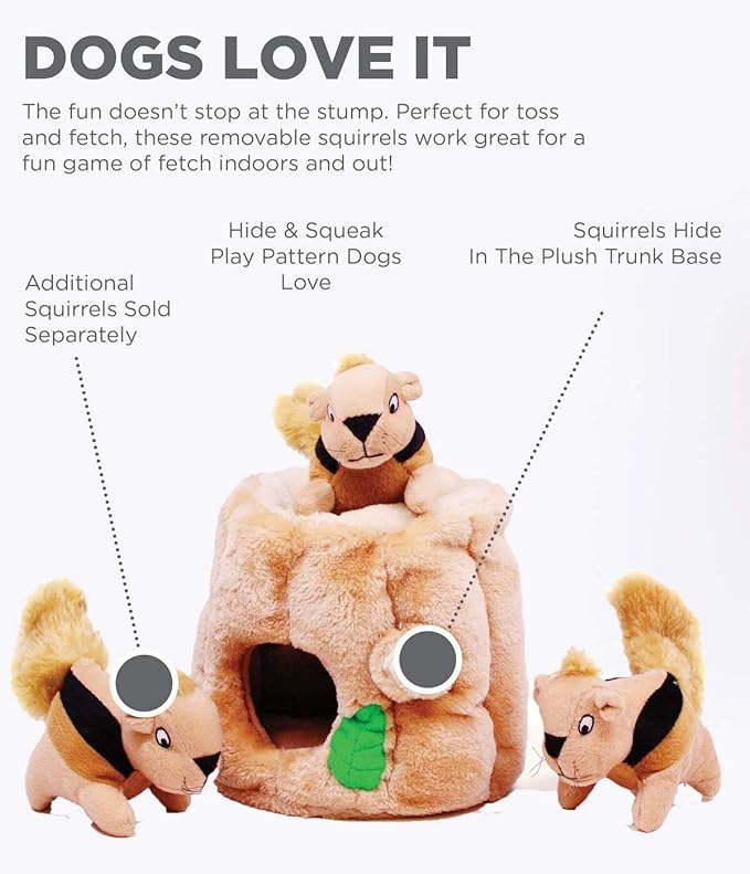 Outward Hound Hide A Squirrel Plush Dog Toy Puzzle, Medium